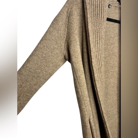Margaret O’Leary Cozy Cabin Fall Knit Open Front Tan Cotton Cardigan Size XS - Picture 4 of 10